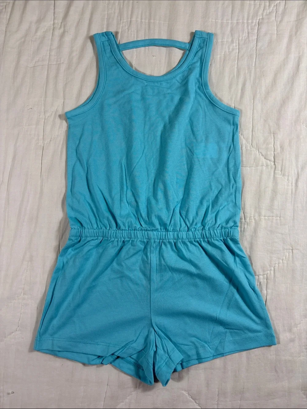 The Childrens Place Girls Romper 2‎ Pack Blue Multi Color Geometric Size 5/6 S